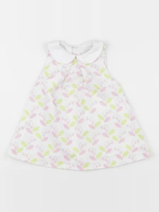 Jacadi - robe blanc, rose - 12 mois