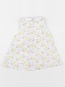 Jacadi - robe blanc, rose - 12 mois