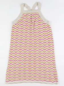 Monoprix - robe beige, jaune, rose - 8/10 ans