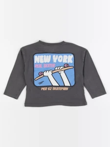 Zara - tee-shirt imprimé au dos gris - 2/3 ans