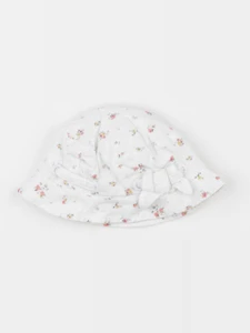 Vertbaudet - chapeau blanc, rose - 3/6 mois