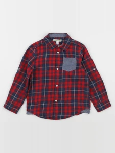 Vertbaudet - chemise imprimé au dos rouge, bleu - 4 ans