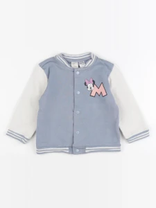 H&M - sweat imprimé au dos bleu - 9/12 mois