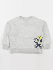 Vertbaudet - sweat imprimé au dos gris - 6 ans
