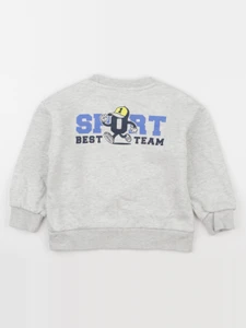 Vertbaudet - sweat imprimé au dos gris - 6 ans