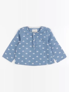 Arsène et les pipelettes - chemise bleu - 12 mois