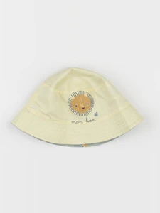 Vertbaudet - chapeau réversible jaune, vert - 12/18 mois