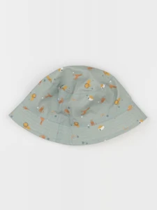 Vertbaudet - chapeau réversible jaune, vert - 12/18 mois