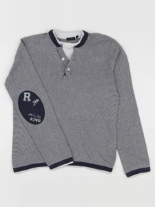 IKKS - pull bleu, blanc - 10 ans