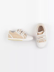Vertbaudet - tennis à scratch/ lacets blanc, jaune - pointure 28