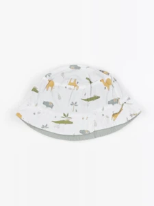 Vertbaudet - chapeau blanc, vert - 3/6 mois