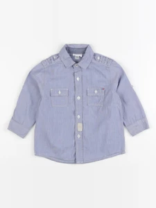 Vertbaudet - chemise imprimé au dos bleu - 2 ans
