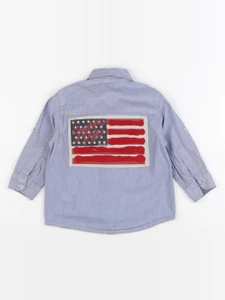 Vertbaudet - chemise imprimé au dos bleu - 2 ans