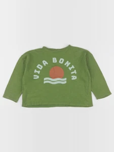 Piupiuchick - tee-shirt imprimé au dos vert - 3 ans