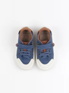 Vertbaudet - tennis à scratch/ lacets bleu - pointure 24