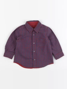 Petit Bateau - chemise rouge - 12 mois