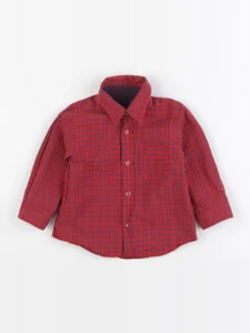 Petit Bateau - chemise rouge - 12 mois