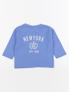 Vertbaudet - tee-shirt imprimé au dos bleu - 2 ans