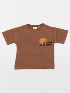 Zara - tee-shirt imprimé au dos marron - 3 ans