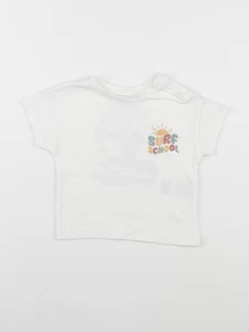 Vertbaudet - tee-shirt imprimé au dos blanc, jaune - 6 mois