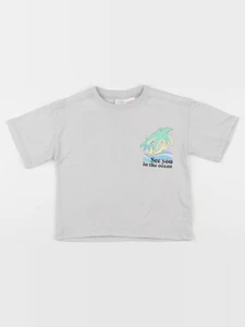 Zara - tee-shirt imprimé au dos gris - 2/3 ans