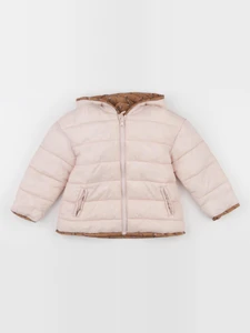 Vertbaudet - doudoune réversible rose, marron - 3 ans