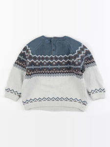 Vertbaudet - pull bleu, blanc - 2 ans
