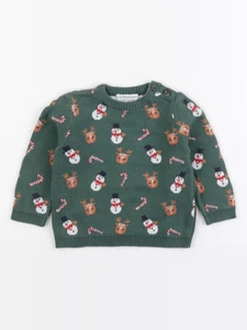 Vertbaudet - pull vert - 9 mois