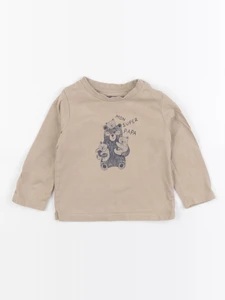 Vertbaudet - tee-shirt marron - 12 mois