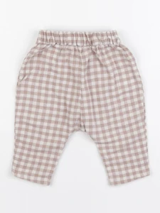 Vertbaudet - pantalon blanc, marron - 6 mois