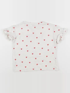 Vertbaudet - tee-shirt beige, rouge - 4 ans