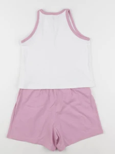 Vertbaudet - pyjama coton violet, blanc - 12 ans