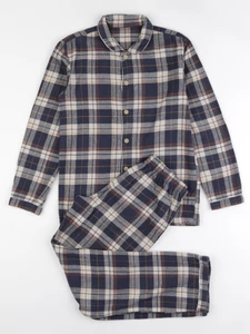Vertbaudet - pyjama coton bleu, beige - 12 ans