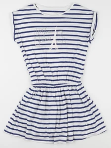 Vertbaudet - robe blanc, bleu - 10 ans