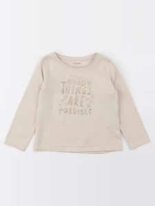 Vertbaudet - tee-shirt beige, or - 3 ans