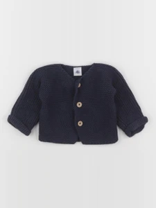 Petit Bateau - gilet bleu - 6 mois