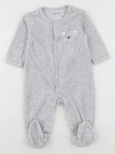 Vertbaudet - pyjama velours gris - 6 mois