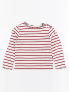 Cyrillus - tee-shirt beige, rouge - 6 ans