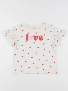 Vertbaudet - tee-shirt blanc, rouge - 4 ans