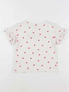 Vertbaudet - tee-shirt blanc, rouge - 4 ans