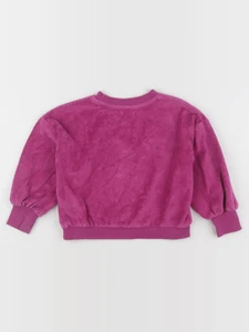 Vertbaudet - sweat velours rose - 4 ans