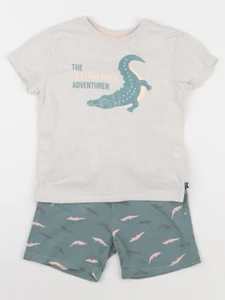 Okaidi - pyjama coton beige, vert - 5 ans