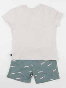 Okaidi - pyjama coton beige, vert - 5 ans