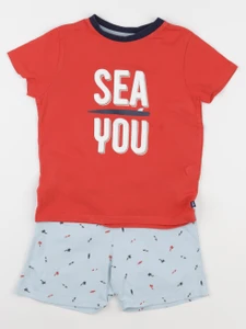 Okaidi - pyjama coton bleu, rouge - 4 ans