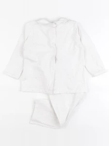 Vertbaudet - pyjama coton blanc - 24 mois