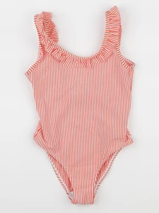 Monoprix - maillot de bain rouge, blanc - 8 ans