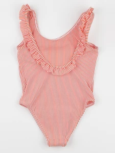 Monoprix - maillot de bain rouge, blanc - 8 ans