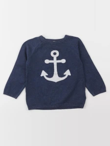 H&M - pull bleu - 12/18 mois