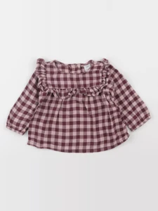 H&M - blouse violet - 4/6 mois