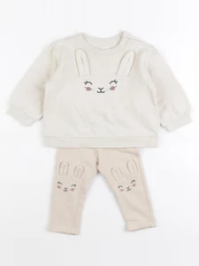 H&M - ensemble beige - 6/4 mois